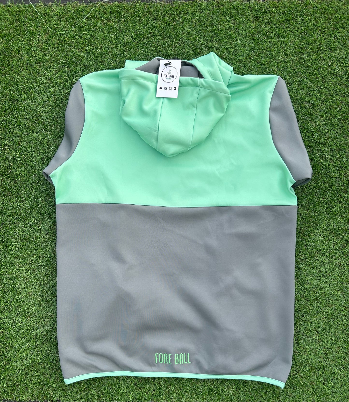 1/4 Zip Hoodie Grey & Mint Green